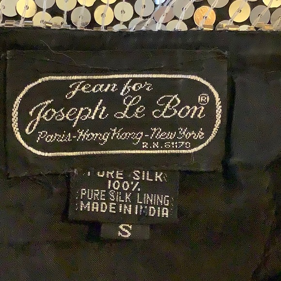 Joseph Le Bon Silk Sequin pearls. showstopper Blouse.Size Small vintage - Picture 9 of 10